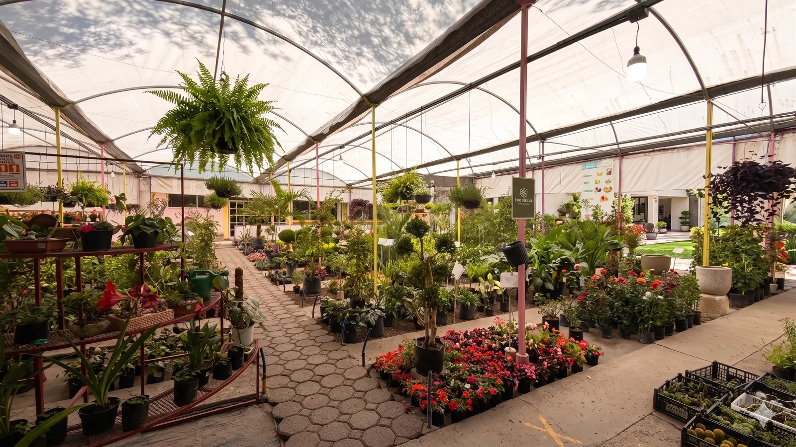 Interior del vivero Garden Center Marysia con plantas y flores